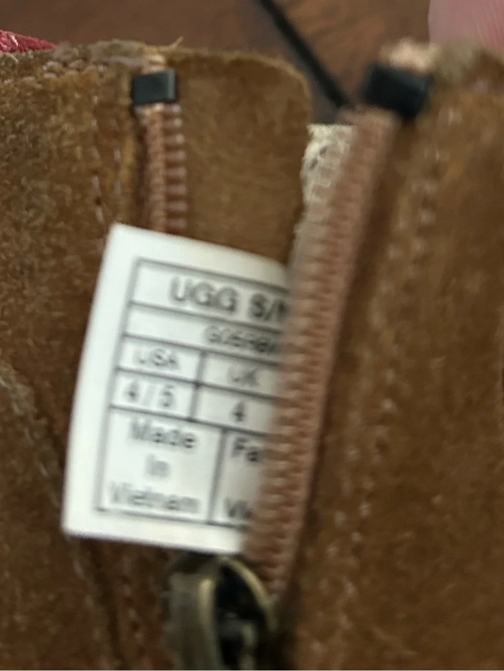 UGG  Kids Ankle Boots in Tan with Red Laces